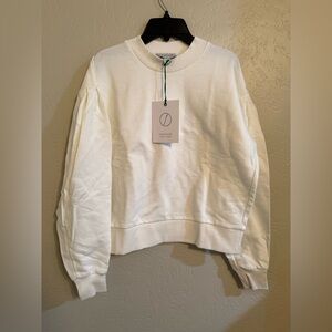 Franger adam lippes Womens size XS White Crewneck cotton minimalist Sweatshirt
